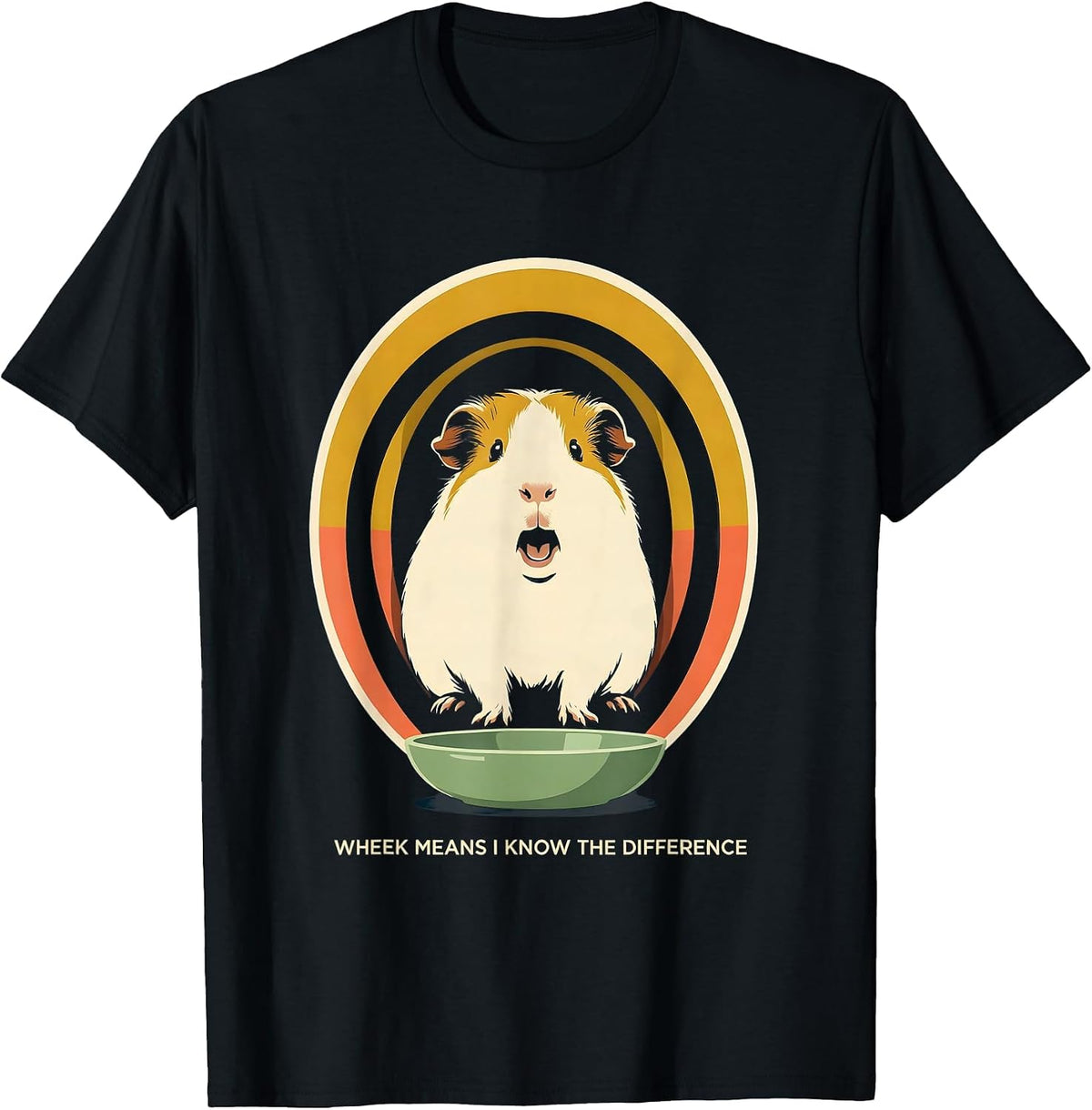 Men's Wheek Means I Know The Difference Funny Guinea Pig Lover Pet T-Shirt - Black