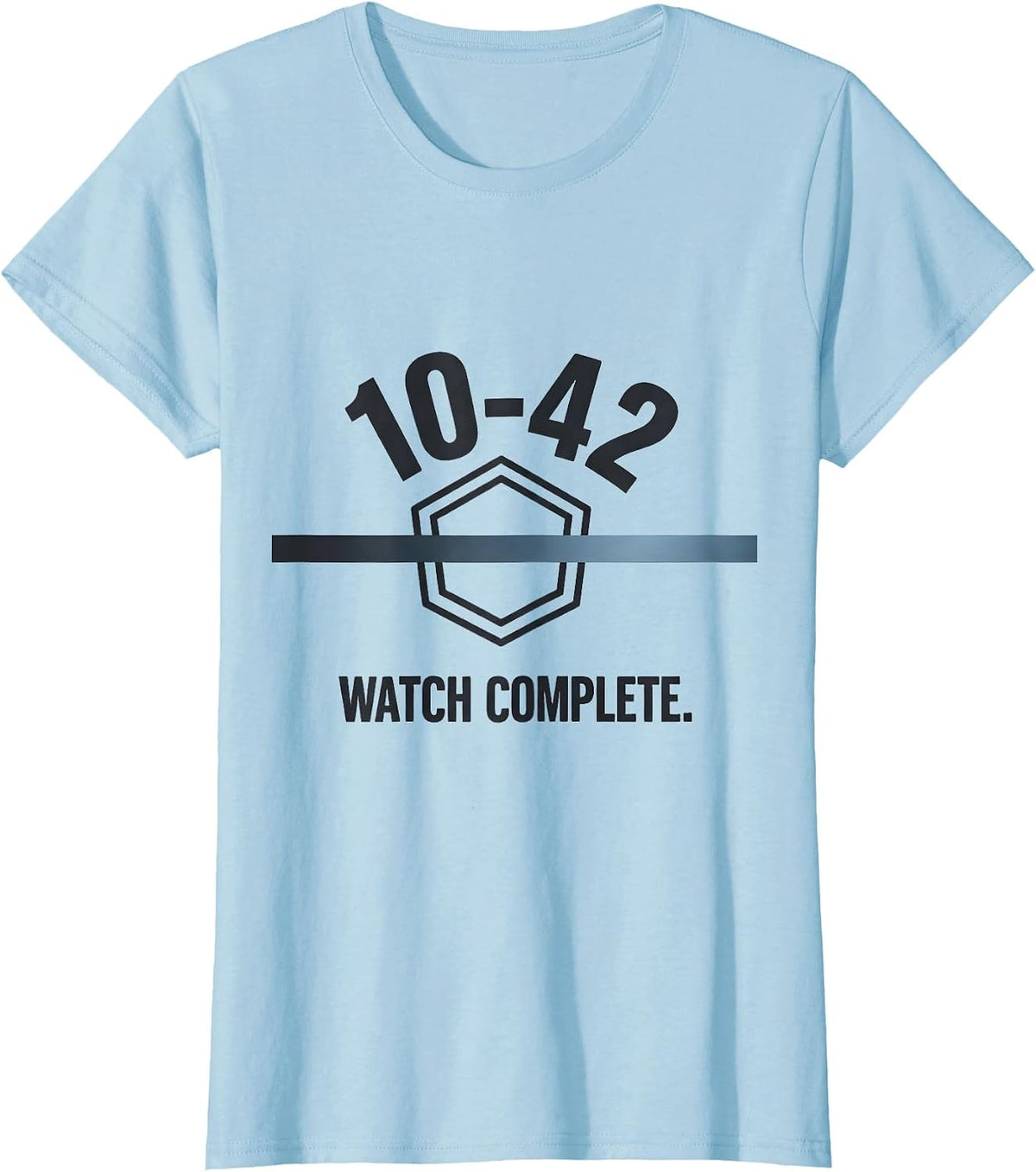 10-42 Watch Complete Thin Blue Line Police Support Tribute T-Shirt - Baby Blue