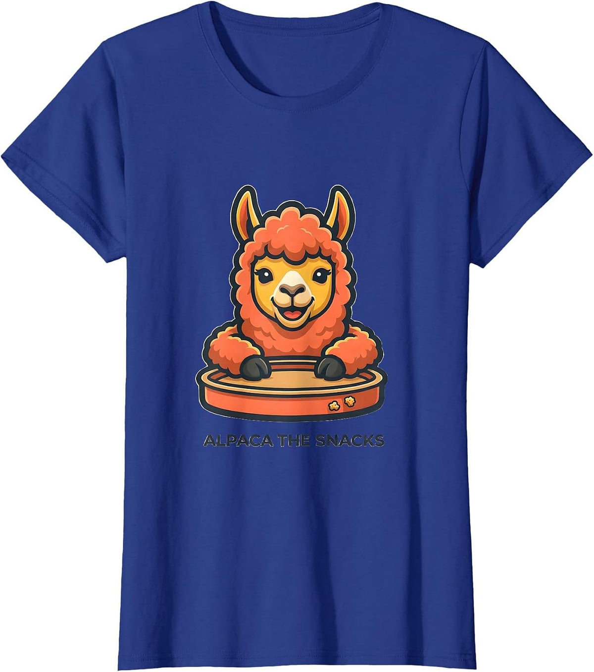 Women's Alpaca The Snacks Funny Alpaca Lover Snack Humor T-Shirt - Royal Blue
