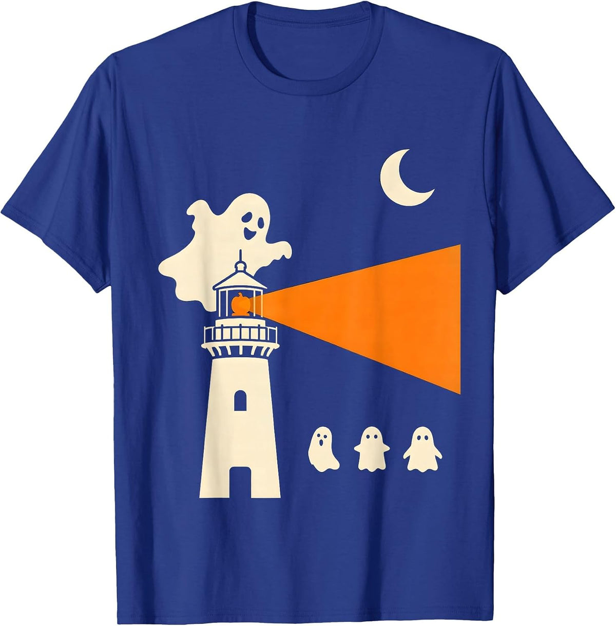 Friendly Ghost Lighthouse Mental Health Counselor Halloween T-Shirt - Royal Blue