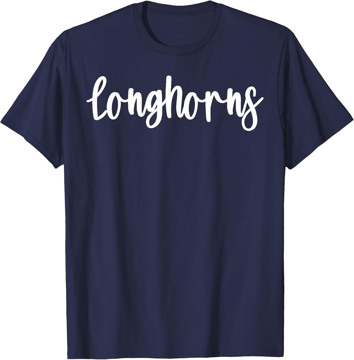 Longhorns School Spirit Team Mascot Game Night T-Shirt - Navy Blue
