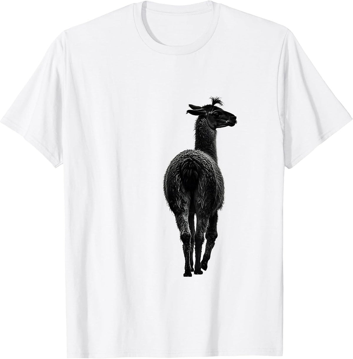 Men's Llama Silhouette Funny Alpaca Lover Gift T-Shirt - White