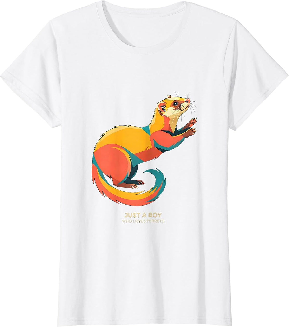 Just A Boy Who Loves Ferrets Funny Ferret Lover Gift T-Shirt - White