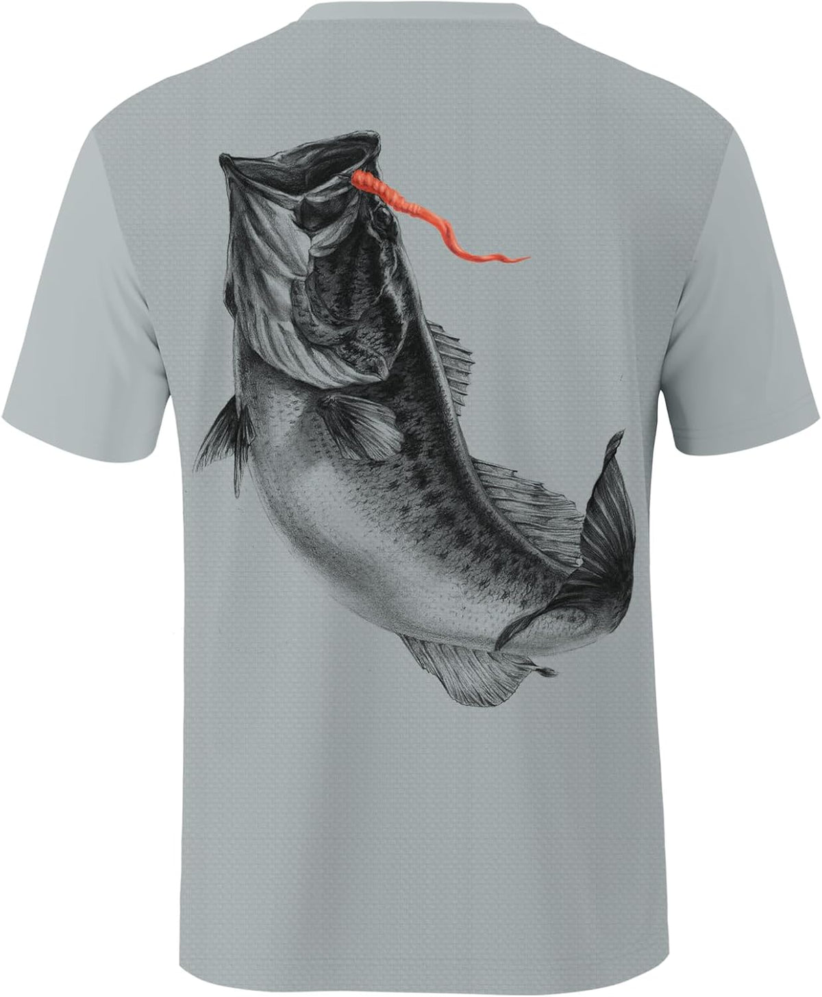 Palmyth Men's Fishing Shirt Short Sleeve UPF50+ Quick-Dry T-Shirts - Gray \/ Largemouth Bass