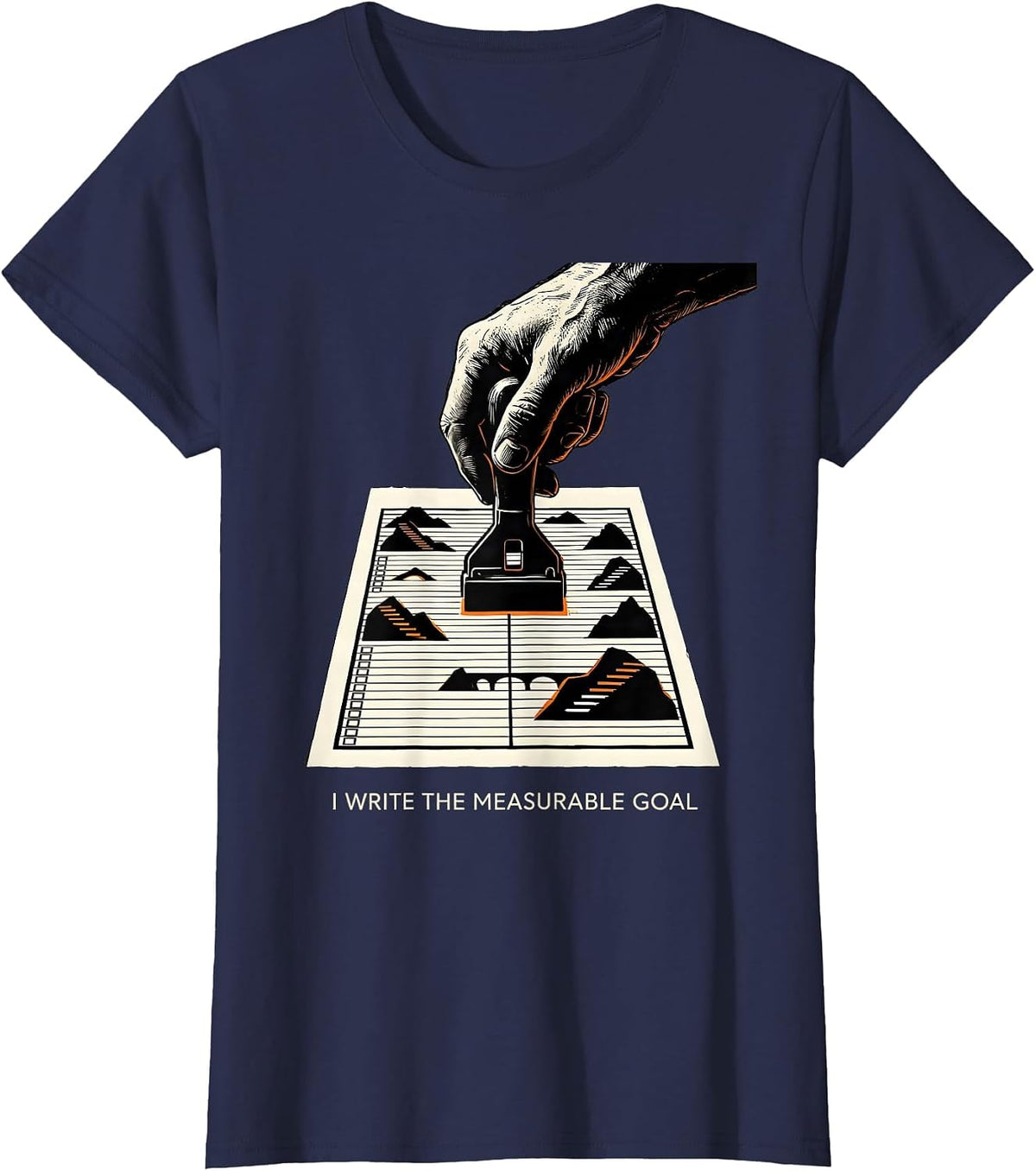 Women's I Write The Measurable Goal Funny Special Education Teacher T-Shirt - Navy Blue