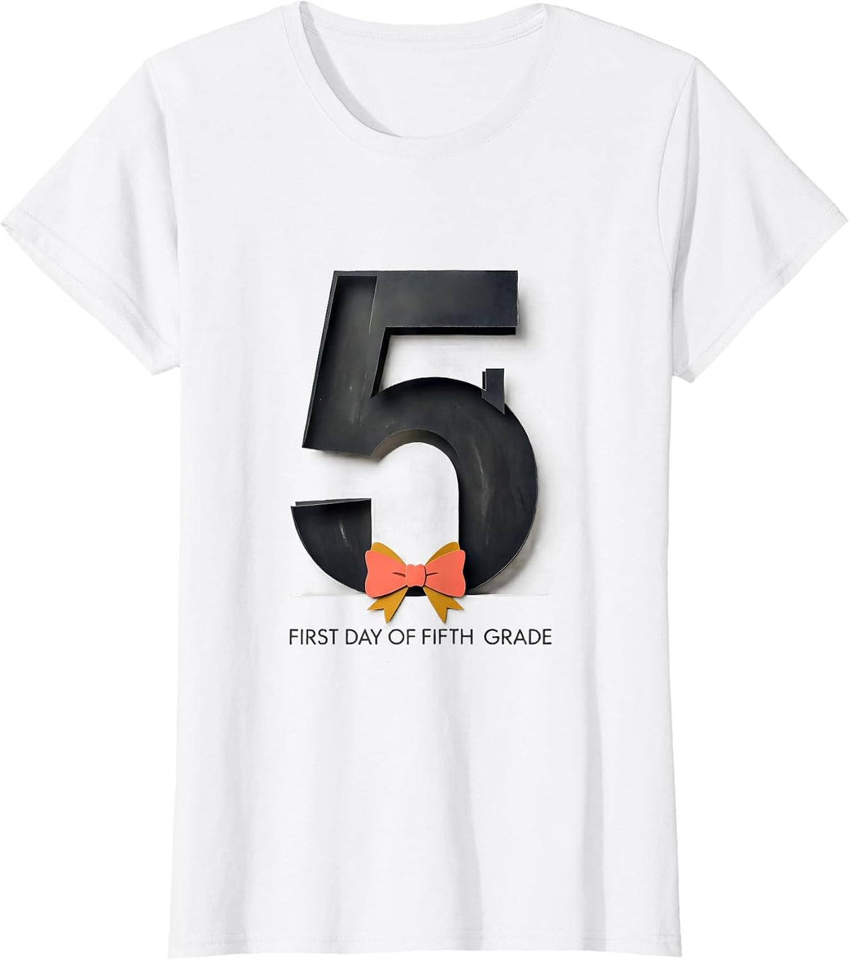 First Day Of Fifth Grade Coquette Back To School Kids T-Shirt - White