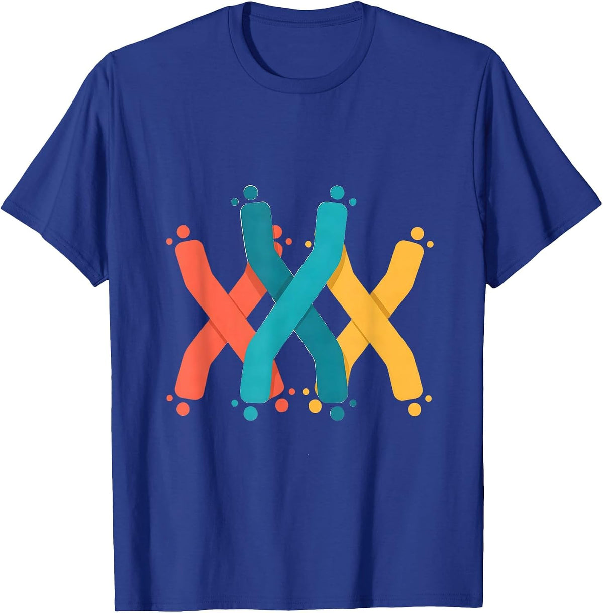 Down Syndrome Awareness Bold Chromosome Graphic T-Shirt - Royal Blue