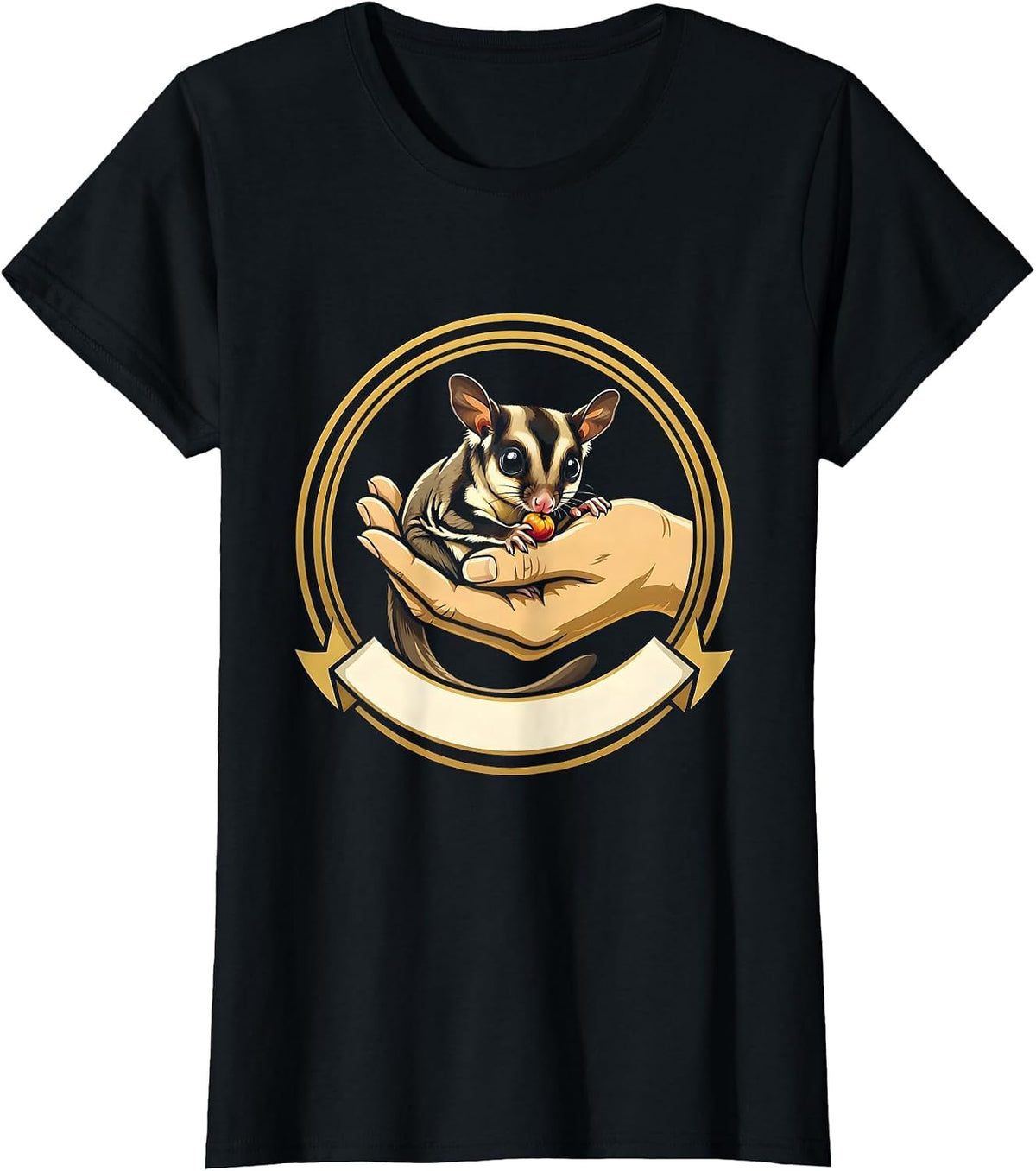 Sugar Glider Pocket Pet Lover Humor Emblem T-Shirt - Black