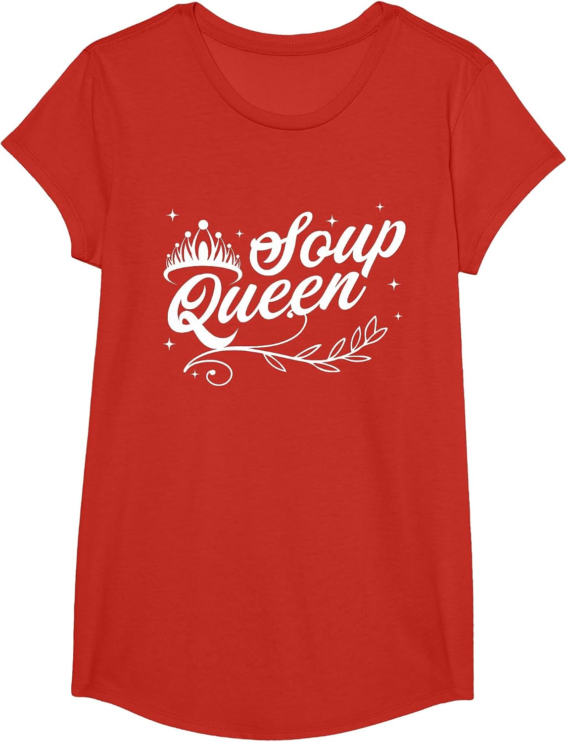 Soup Queen Funny and Cute Soup Kitchen Family Cooking T-Shirt - Girls Red