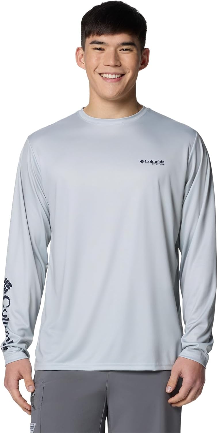 Columbia Men's Terminal Tackle PFG Statetriot Long Sleeve - Cool Grey\/Clean Line Pride Usa Bass