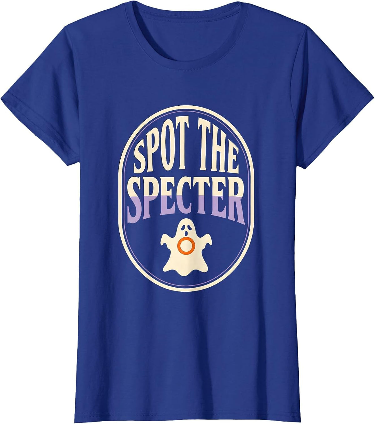 Women's Spot The Specter Vintage Halloween Dermatology Esthetician T-Shirt - Royal Blue