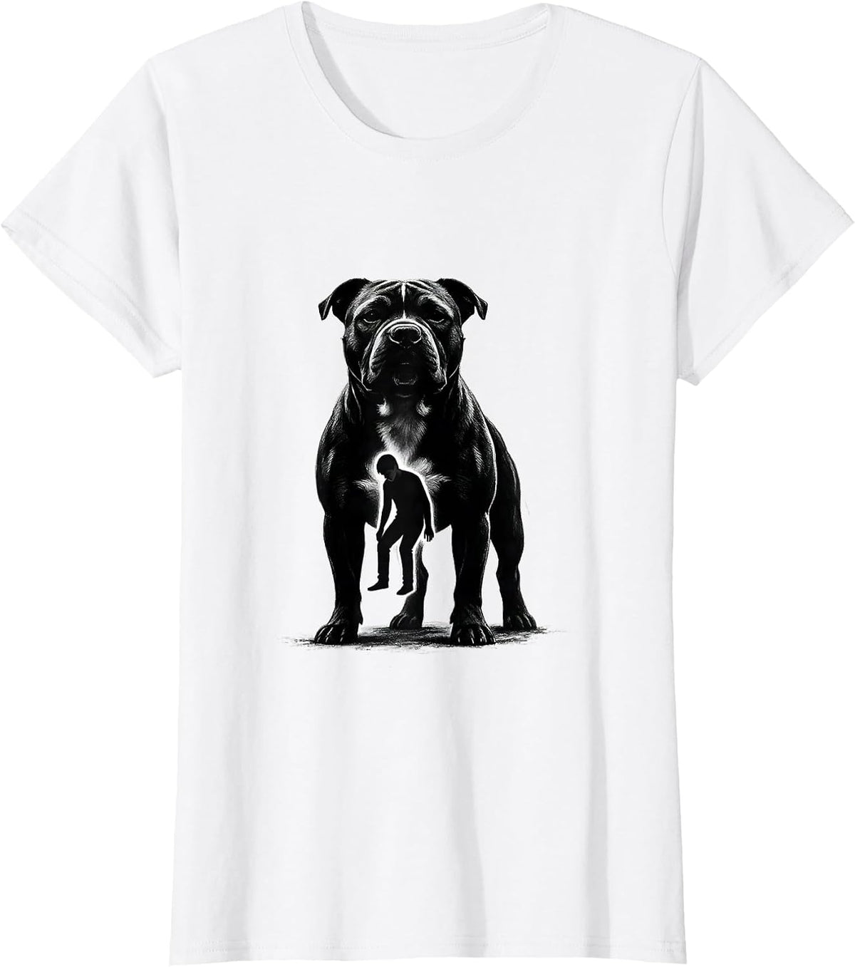 Pit Bull Mom Dog Lover Minimalist Silhouette T-Shirt - White