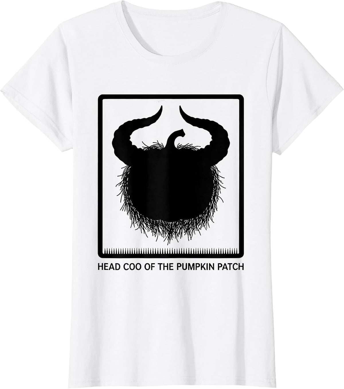 Head Coo Of The Pumpkin Patch Funny Highland Cow Fall T-Shirt - White