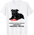 Men's Certified Personal Heater Funny Pitbull Owner Dog Mom Humor T-Shirt - White