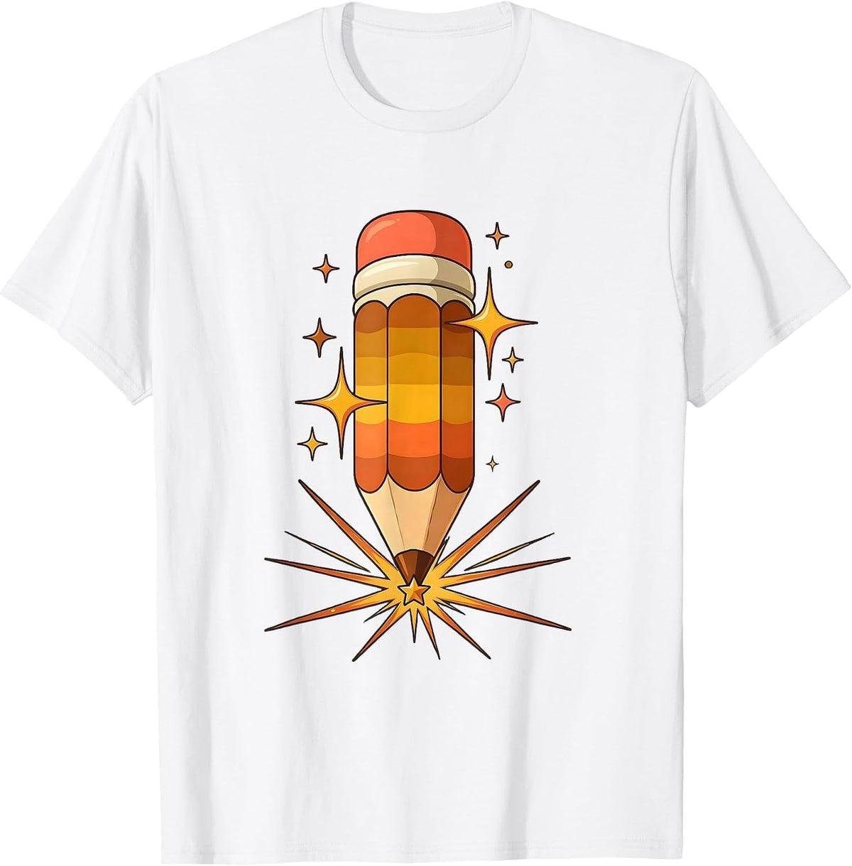 Men's Magical SPED Teacher Pencil Wand Sparkles Design T-Shirt - White
