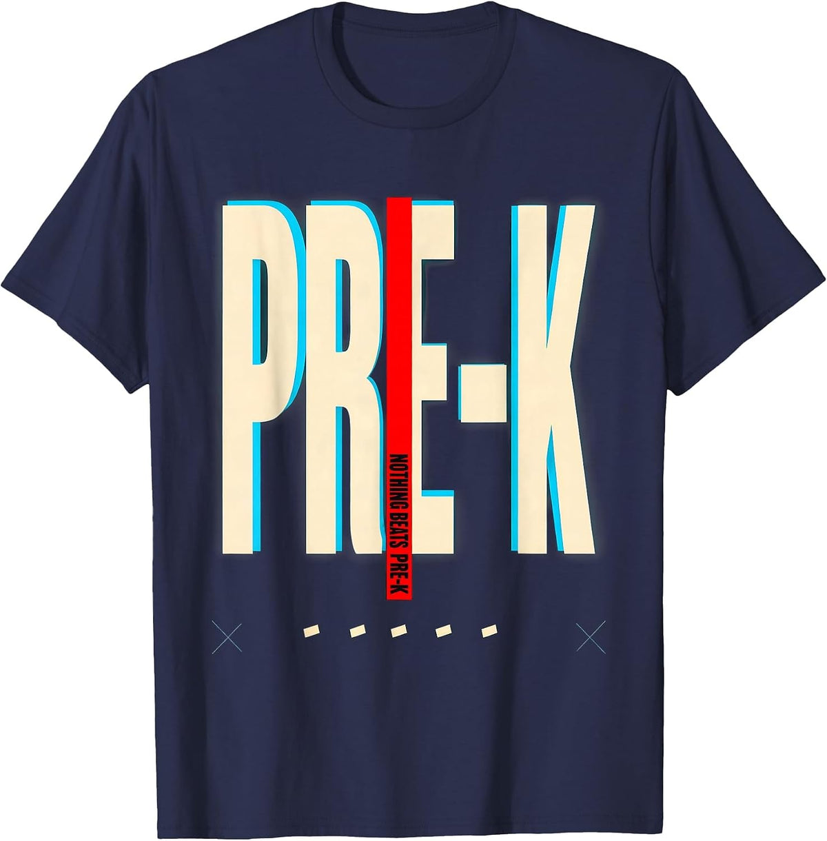 Men's Nothing Beats Pre-K Funny Preschool Teacher Back To School T-Shirt - Navy Blue