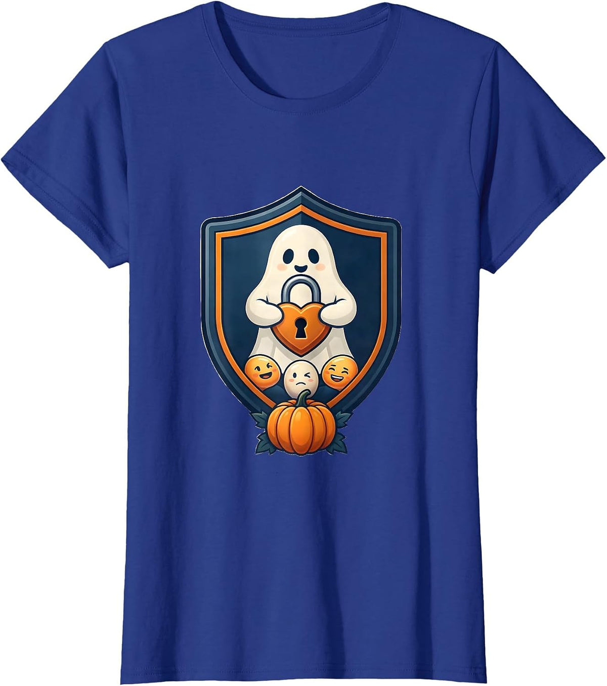 Women's Friendly Ghost Mental Health Awareness School Counselor T-Shirt - Royal Blue