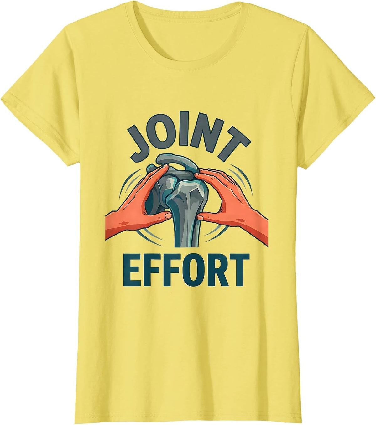 Women's Joint Effort Funny Massage Therapist Chiropractor T-Shirt - Lemon Yellow