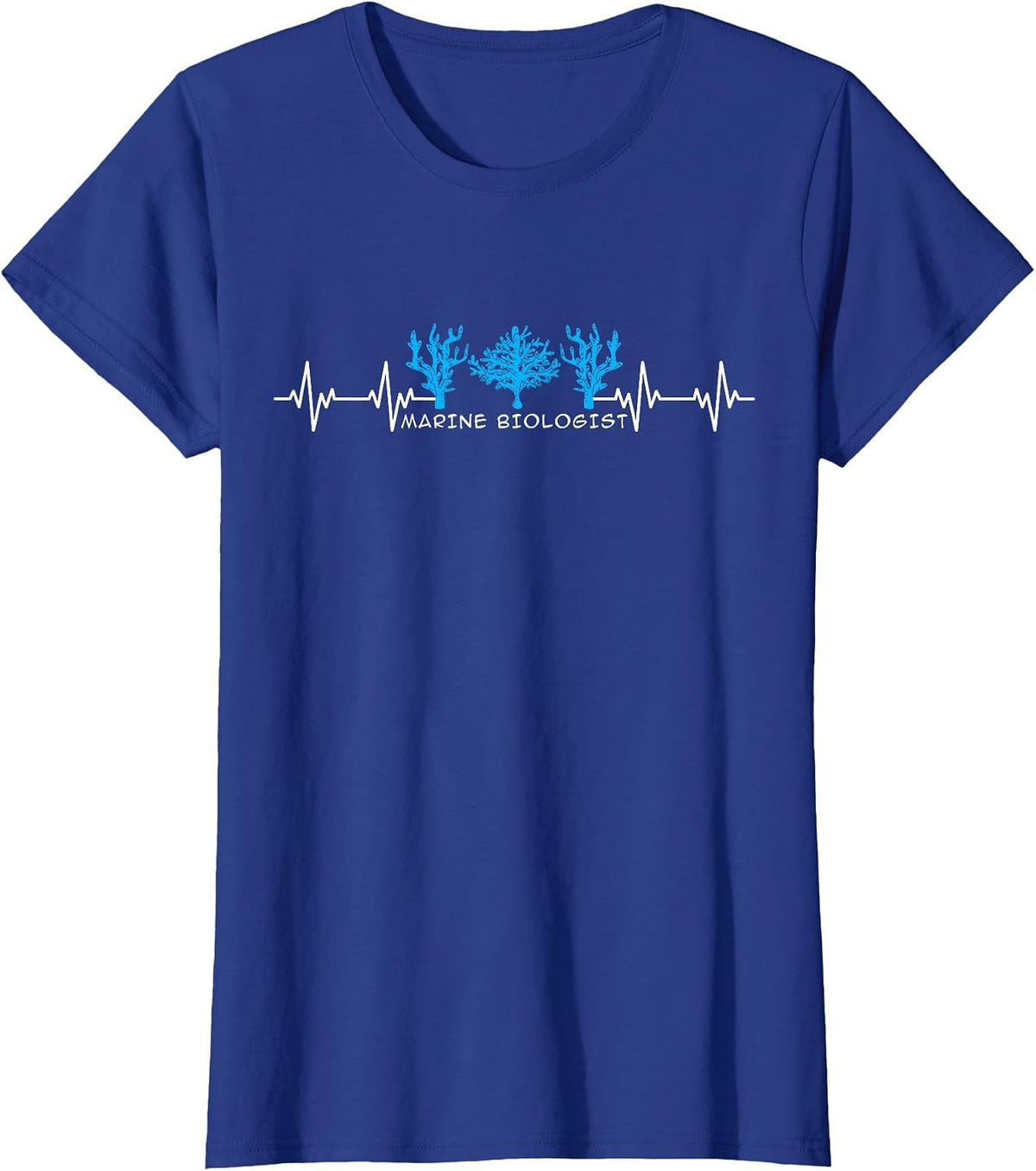 Marine Biologist Marine Biology Heartbeat T-Shirt - Royal Blue
