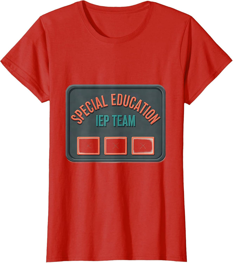 Women's Special Education IEP Team Retro Dream Team SPED Teacher T-Shirt - Red