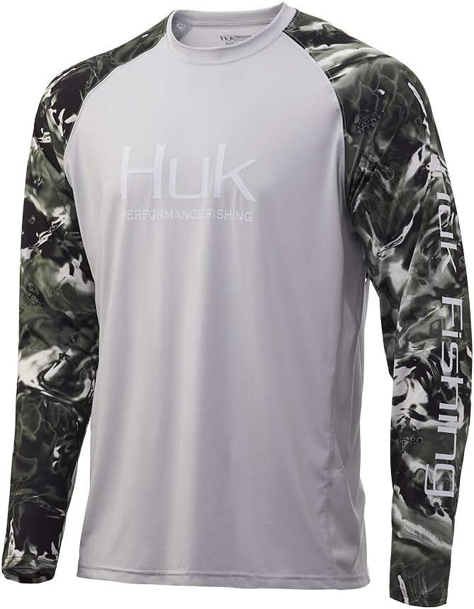 HUK Men's Double Header Long Sleeve | Sun Protecting Fishing Shirt - Mossy Oak Hydro Freshwater XX-Large