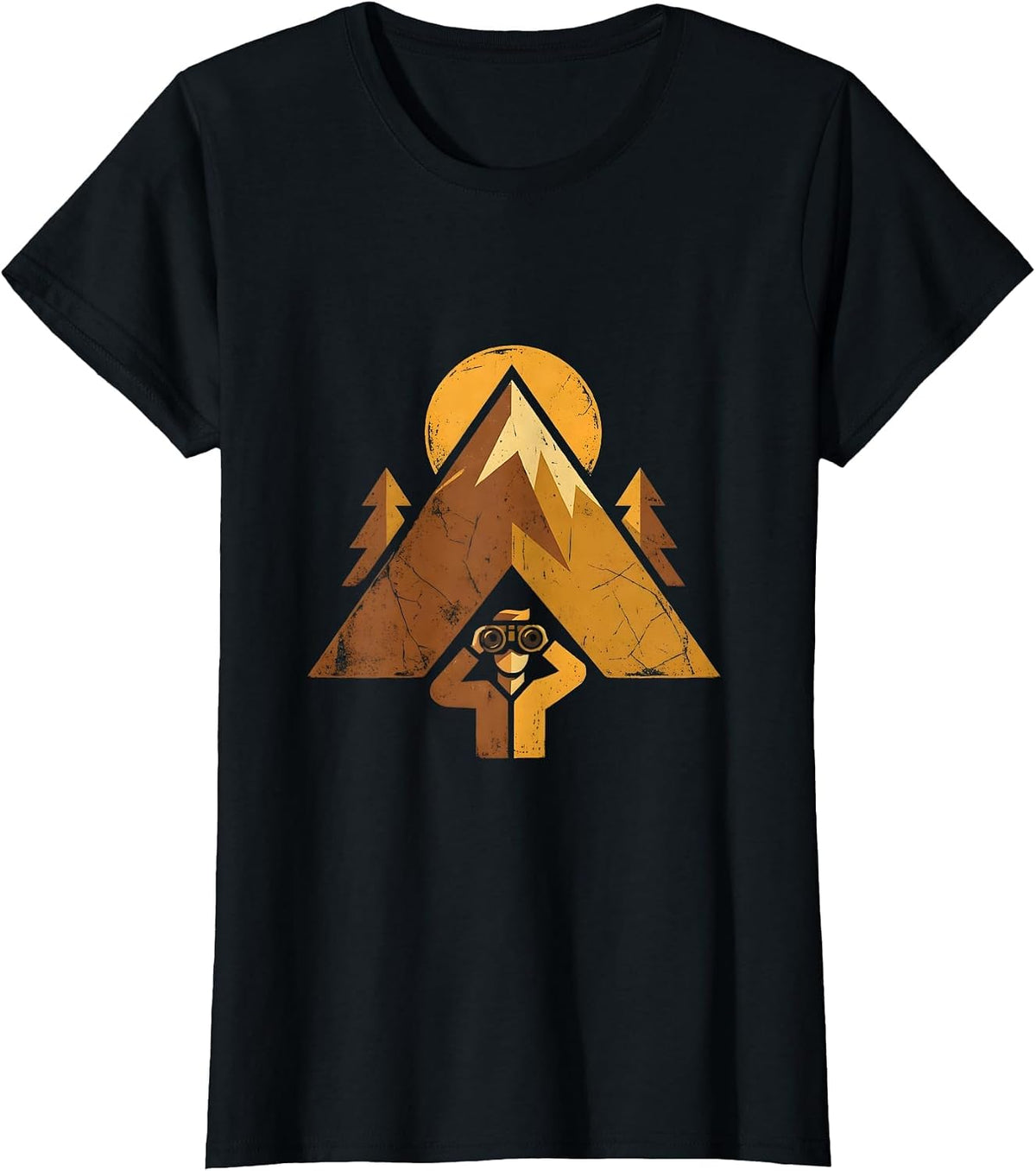 Hunter Glassing Mountains Binoculars Hunting Gift T-Shirt - Black
