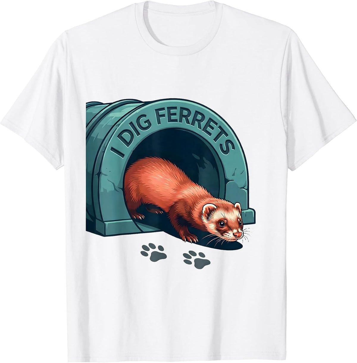 Men's I Dig Ferrets Funny Ferret Lover Gifts For Teens Kids T-Shirt - White