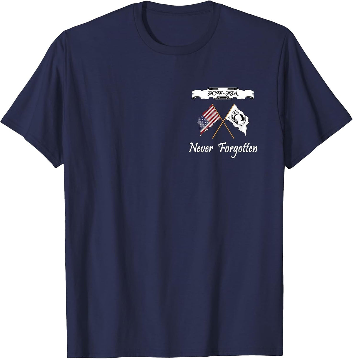 Never Forgotten Pow Mia T-Shirt - Navy Blue