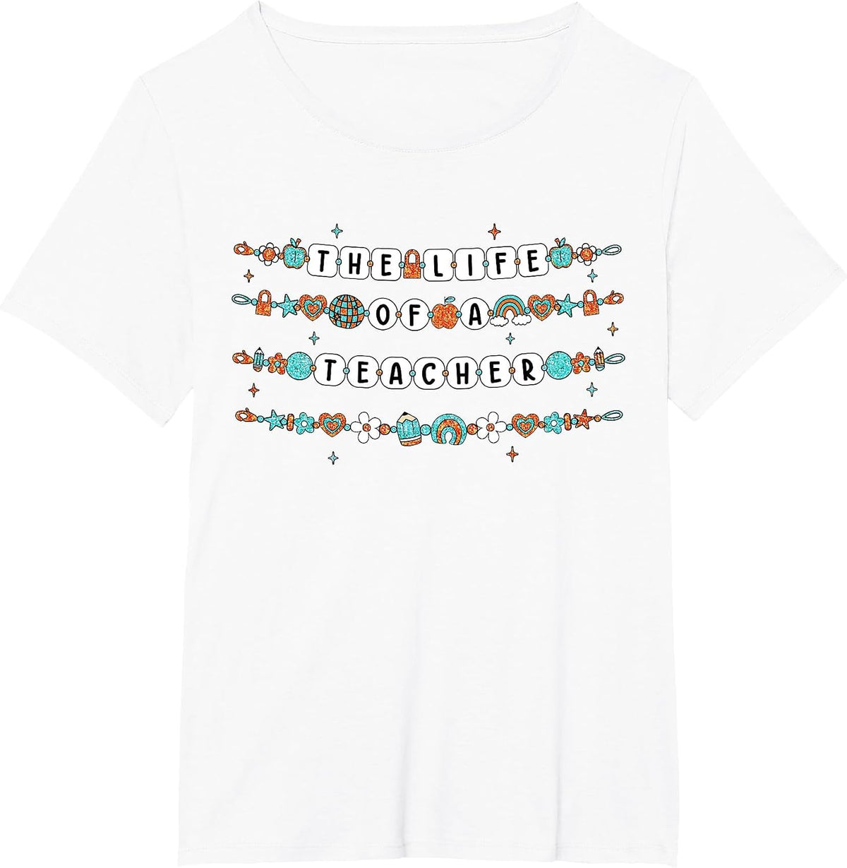 The Life of A Teacher Friendship Bracelets Elementary School T-Shirt - White