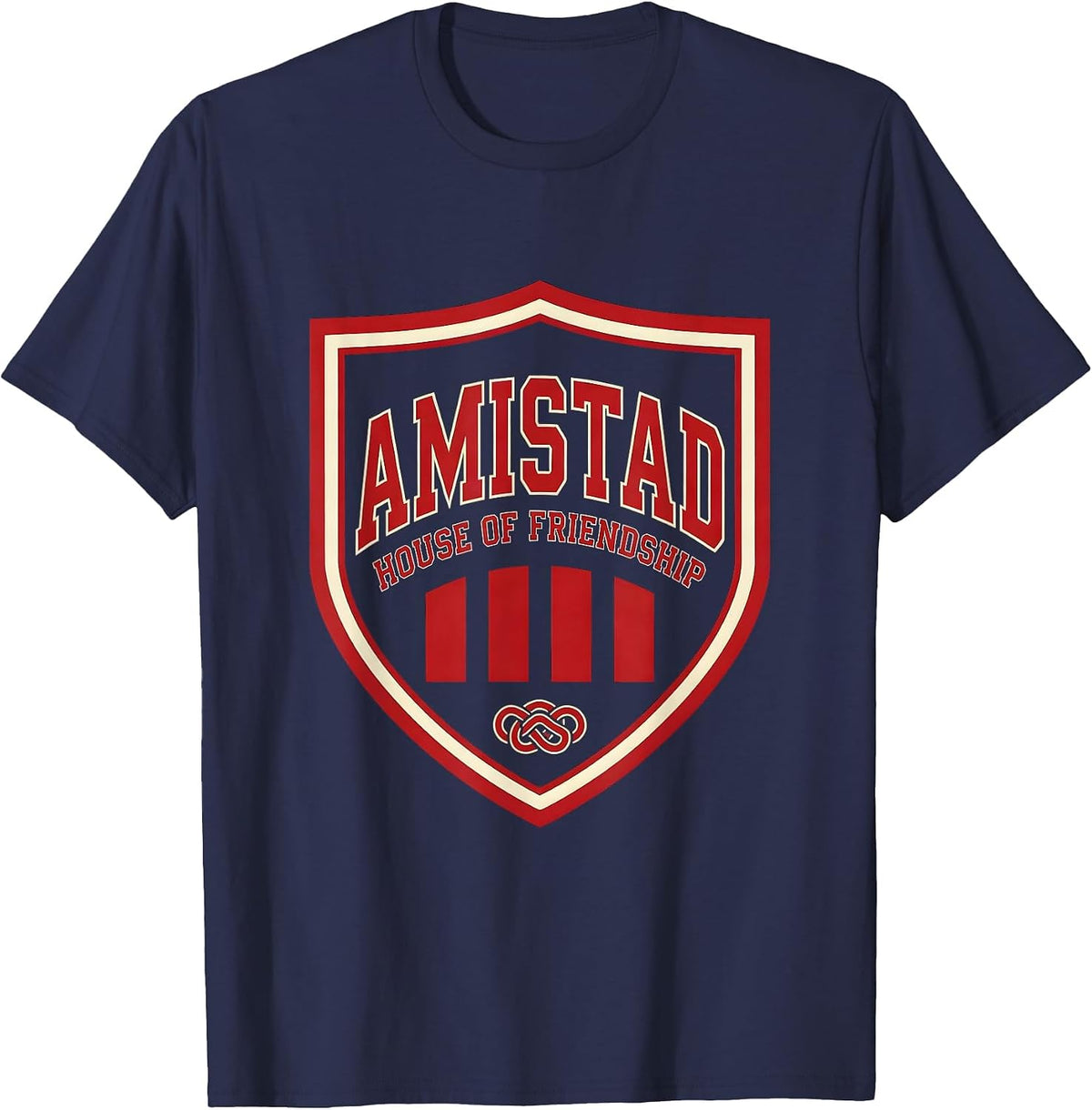 Amistad House of Friendship Sports Teachers Students School T-Shirt - Navy Blue