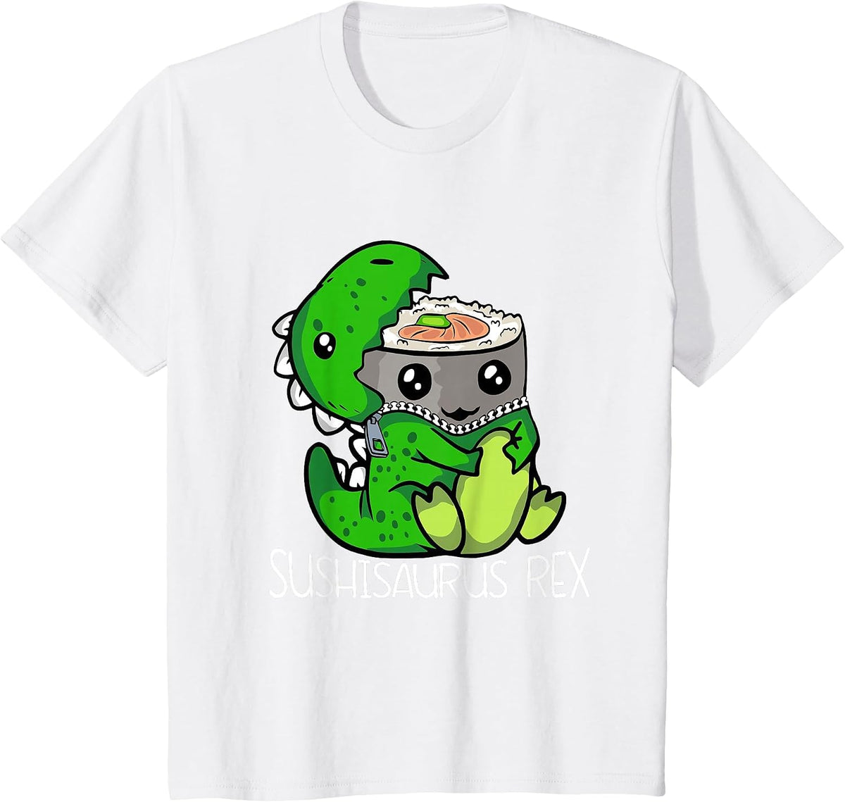 Cute Dinosaur Sushi Lover Women Trex Men Sushi T-Shirt - White