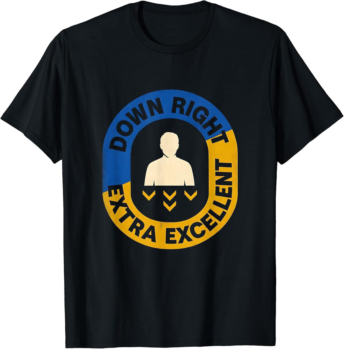 Men's Down Right Extra Excellent Heartfelt Down Syndrome Awareness T-Shirt - Black