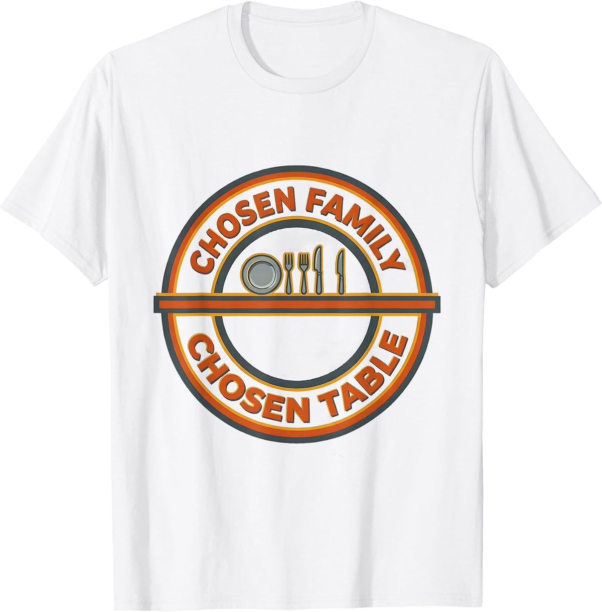 Men's Chosen Family Chosen Table Playful Friendsgiving Matching T-Shirt - White