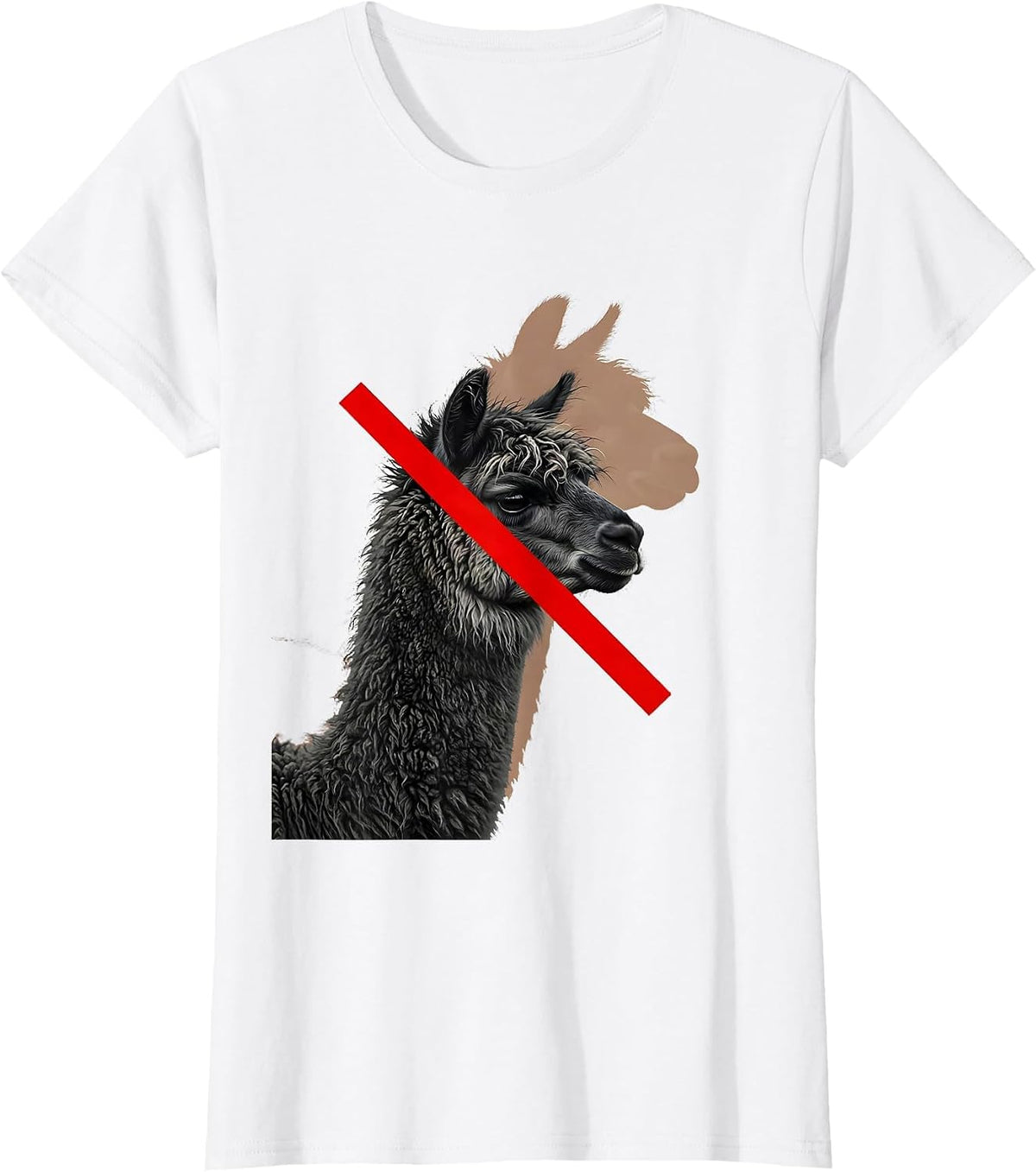 Women's Alpaca Profile Humor Casual T-Shirt - White