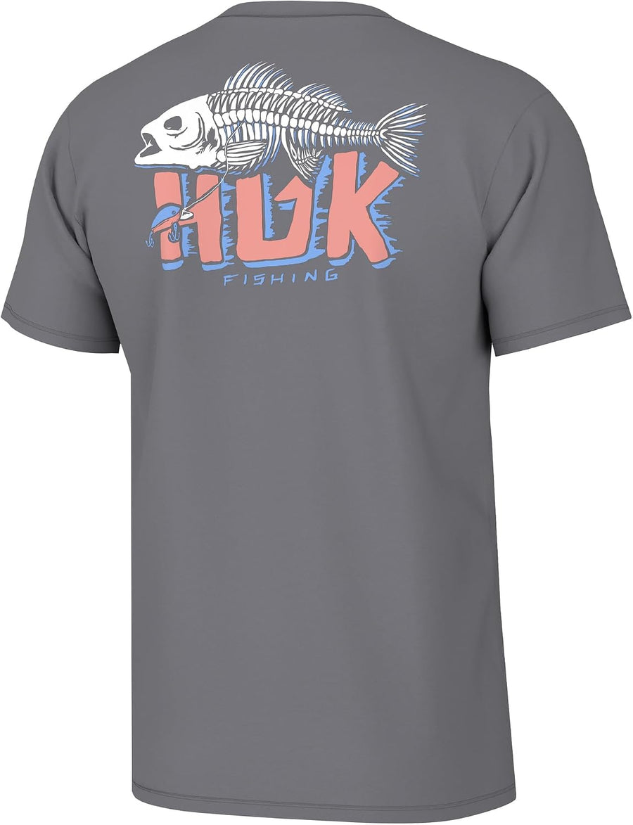 HUK Mens Fishing Graphic Tee, Performance Short Sleeve, Quick-Dry - 3X-Large Bass Bones - Night Owl