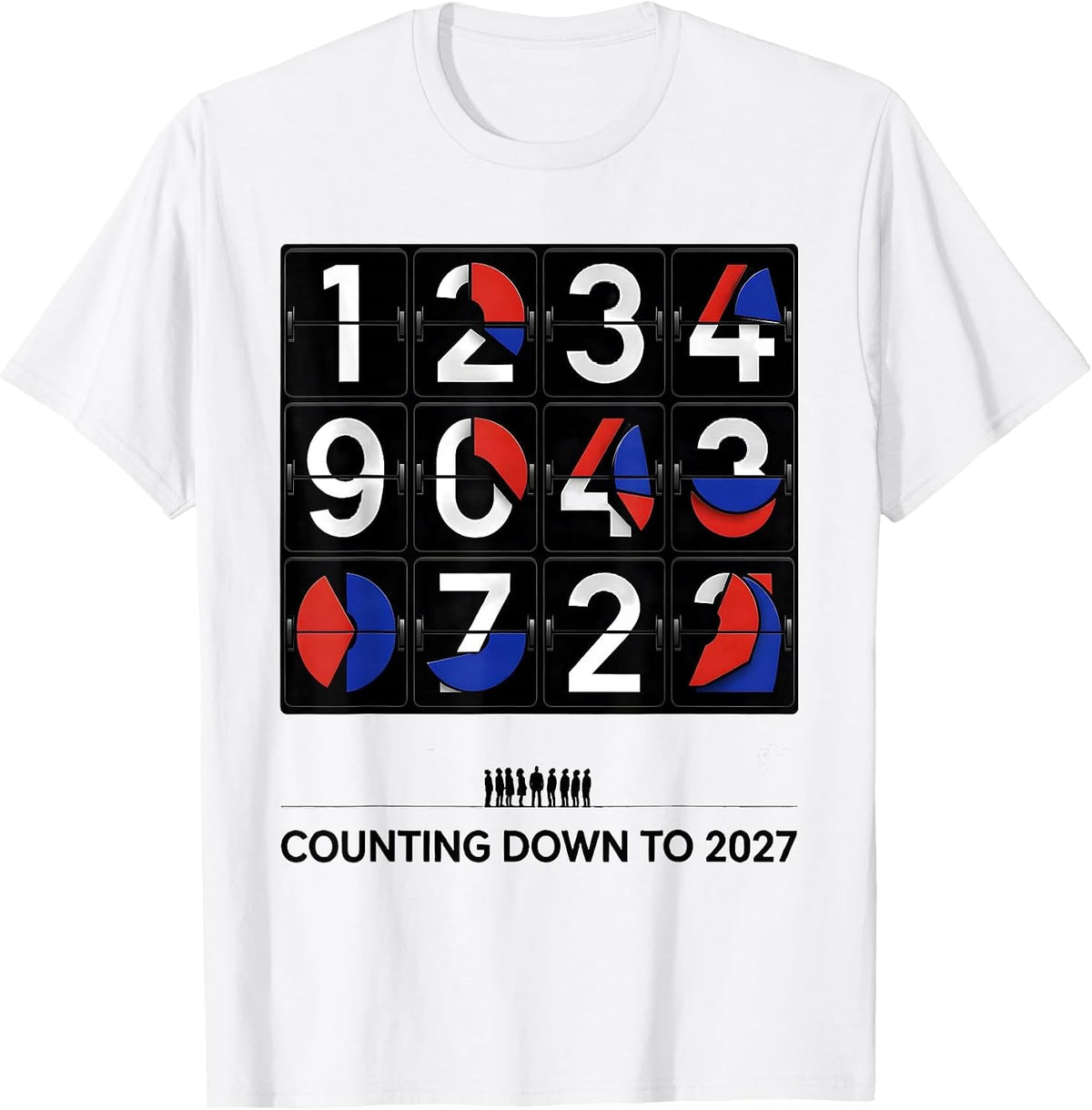 Men's Counting Down To 2027 Geometric New Year Party Family T-Shirt - White