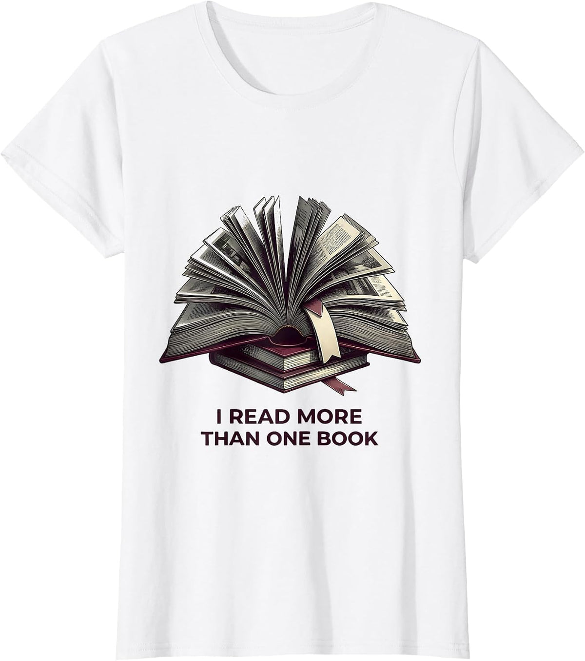 I Read More Than One Book Funny Bookworm Reader Gift T-Shirt - White