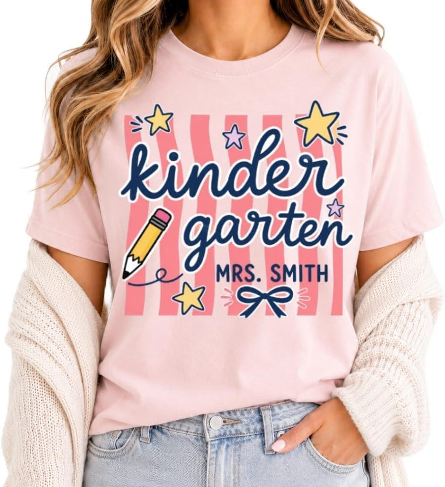 Personalized Teacher Shirt with Custom Name, Back to School Tee, Teacher Appreciation Gifts for Women Educators - Design 1