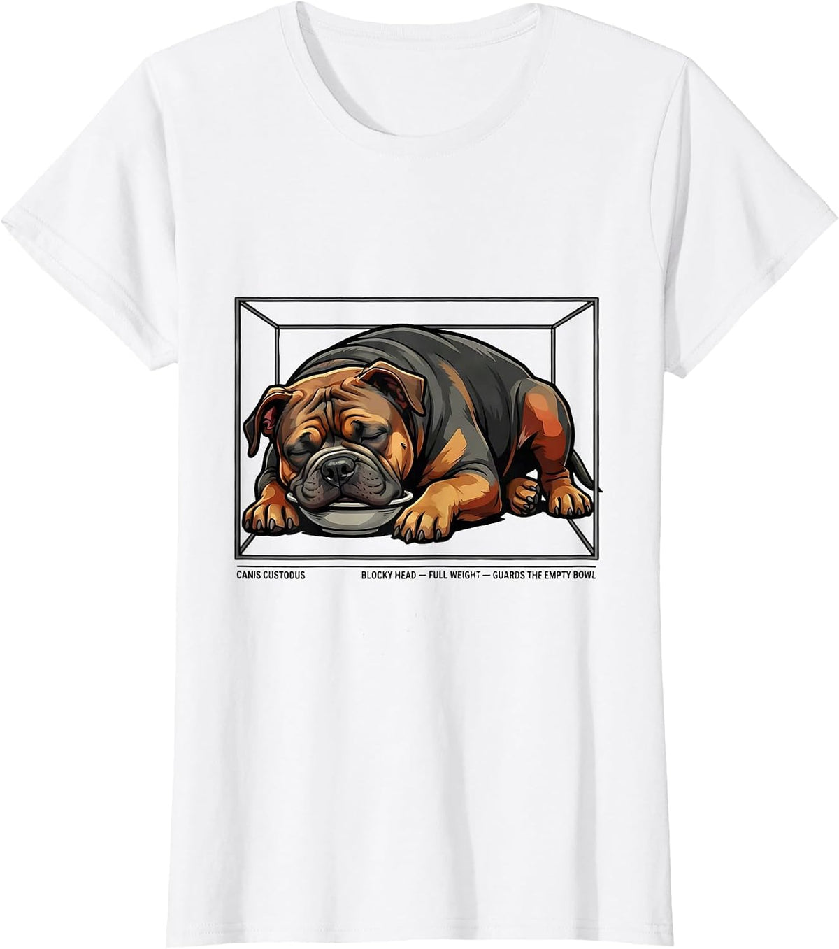Women's Canis Custodus Pitbull Dog Mom Humor T-Shirt - White