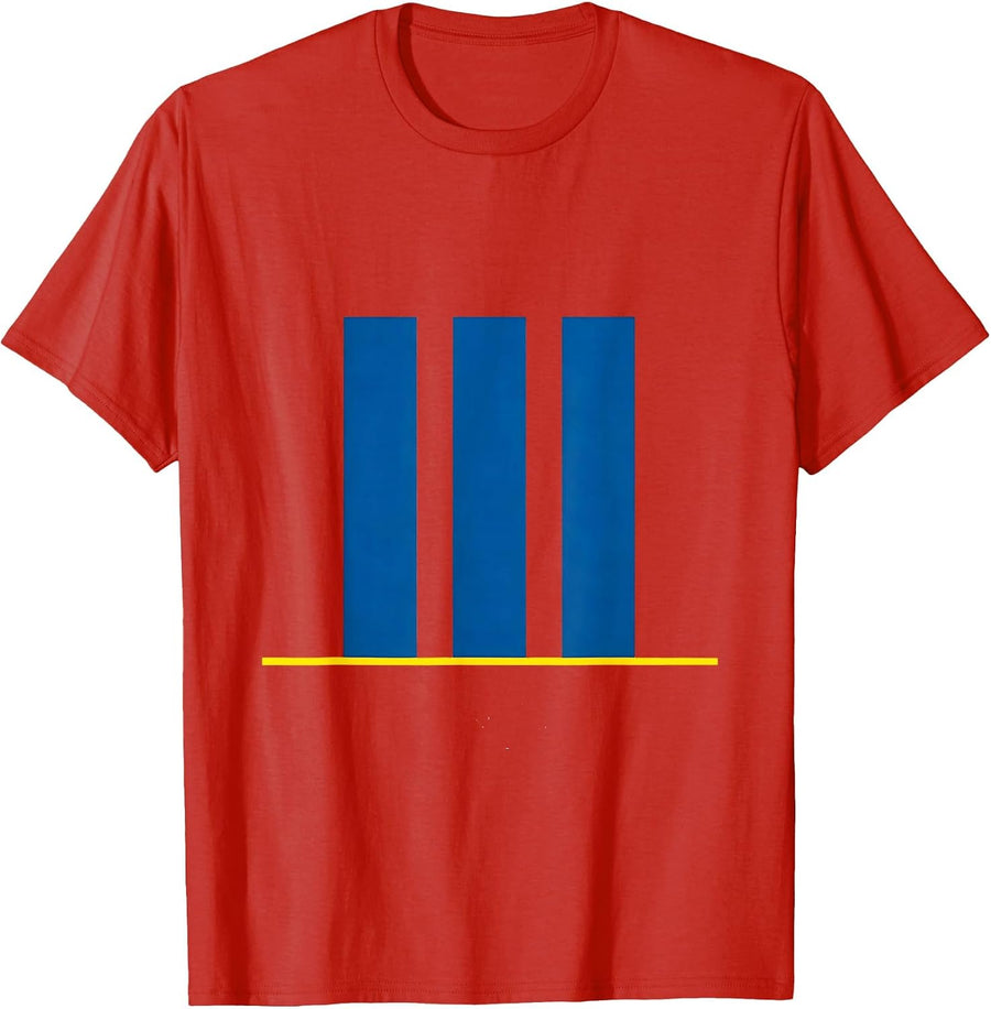 Men's Equal Bars Minimalist Down Syndrome Awareness Support T-Shirt - Red