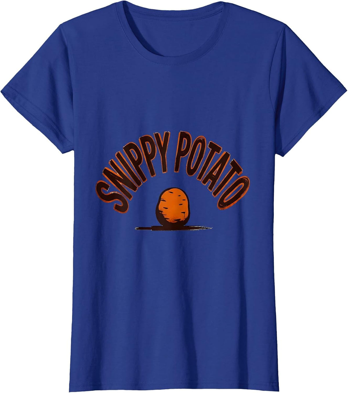 Women's Snippy Potato Funny Grouchy Potato Sweet Potato Couple T-Shirt - Royal Blue