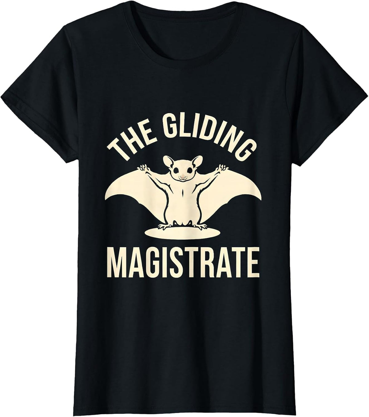 The Gliding Magistrate Funny Sugar Glider Animal Portrait T-Shirt - Black