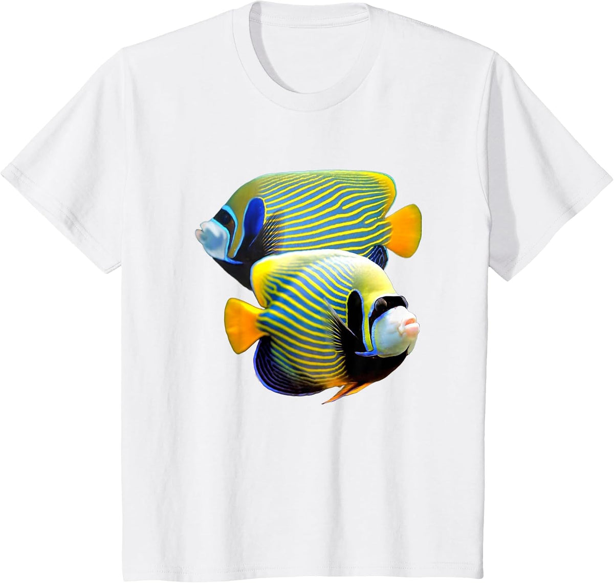 Emperor Angelfish Marine Fish Saltwater Angelfish Ocean Fish T-Shirt - White