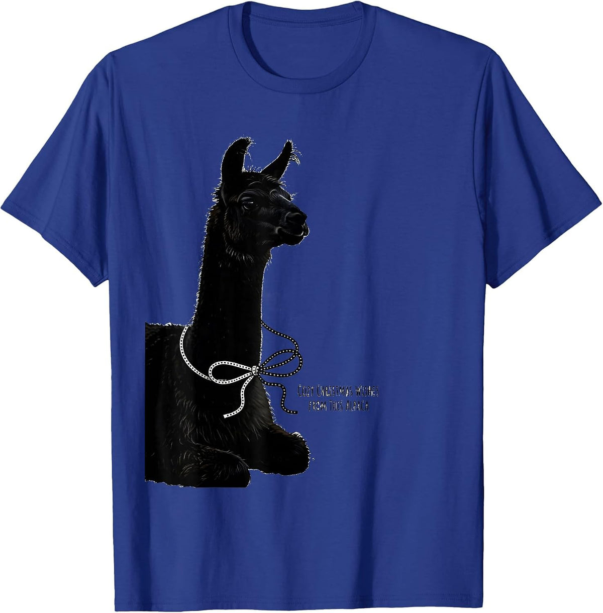 Cozy Christmas Wishes From This Alpaca Funny Alpaca Lover T-Shirt - Royal Blue