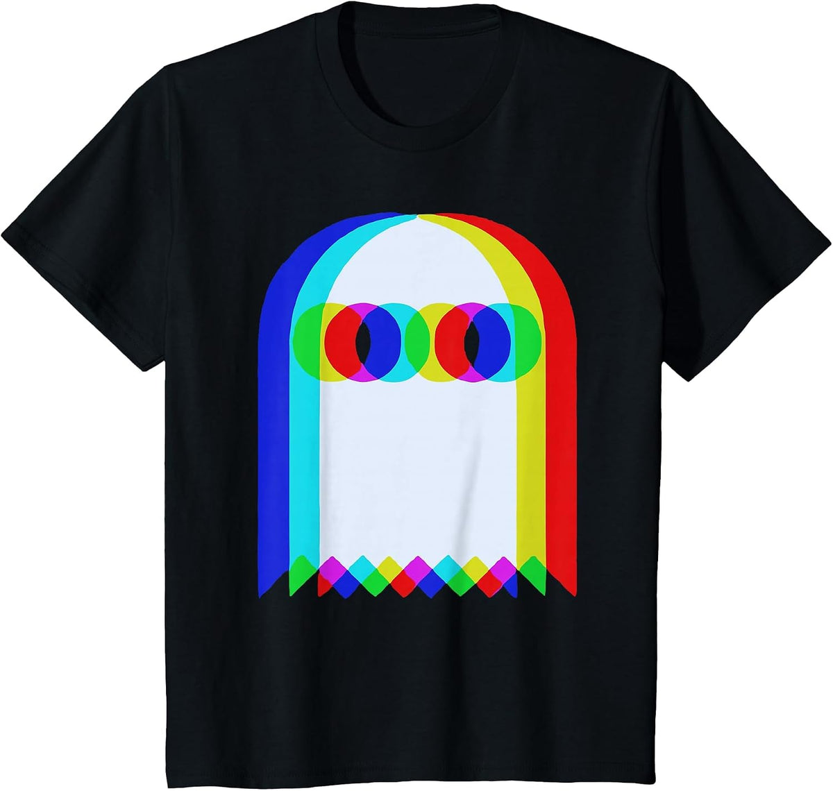 Ghost Trippy Vaporwave Halloween Techno Rave EDM DJ Music T-Shirt - Black