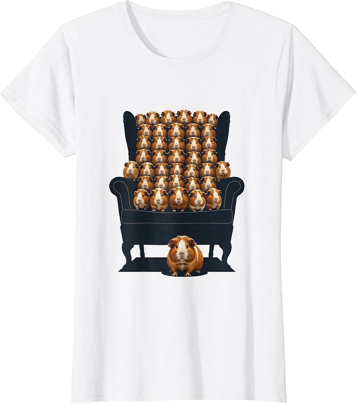 Guinea Pig Chair Funny Cavy Owner Humor T-Shirt - White