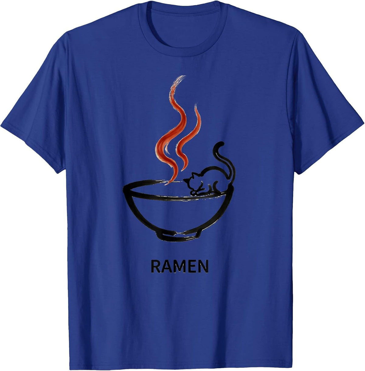 Men's RAMEN Kawaii Anime Cat Japanese Humor Funny Gift T-Shirt - Royal Blue