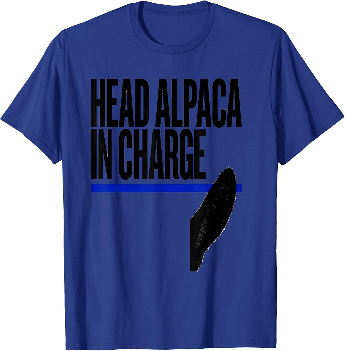 Head Alpaca In Charge Funny Alpaca Lover Animal Humor T-Shirt - Royal Blue