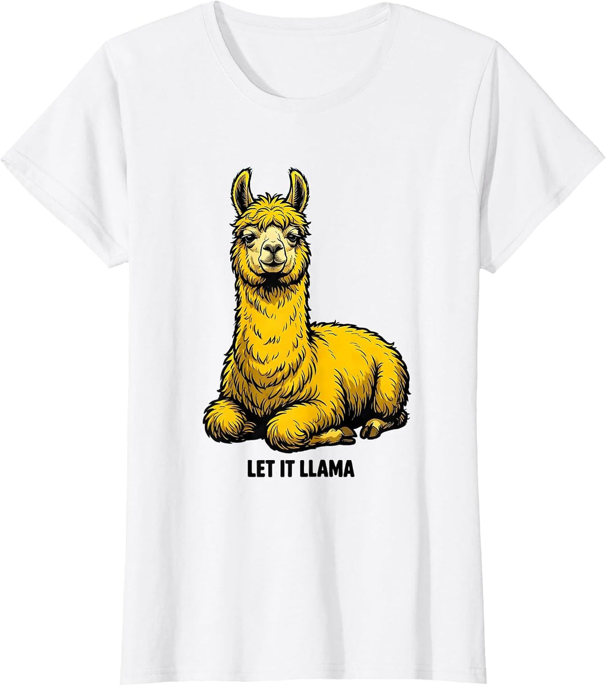 Women's Let It Llama Funny Llama Alpaca Novelty Humor Casual Wear T-Shirt - White