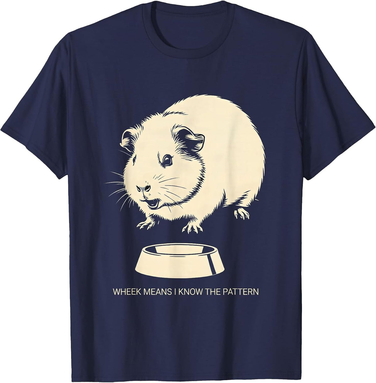 Men's Wheek Means I Know The Pattern Funny Guinea Pig Lover Pet T-Shirt - Navy Blue
